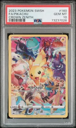 Pokémon TCG Pikachu Crown Zenith Holo Card PSA 10 160/159 Secret Rare - Image 1