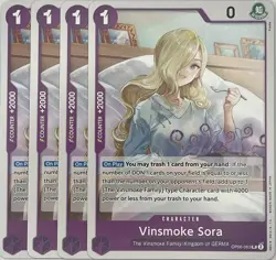 Vinsmoke Sora OP06-063 One Piece Card Game UC 4x Playset! - Image 1