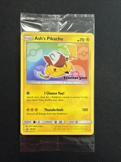 Sealed Ash's Pikachu SM108 Sun & Moon Black Star Promo I Choose You Pokemon - Image 1