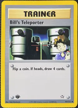 Bill's Teleporter 91/111 Neo Genesis Regular 1st Edition - PokÃ©mon Card - Image 1