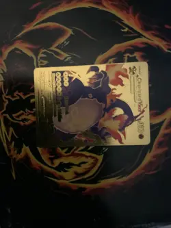 Charizard VMAX Gold Metal Pokemon Card Collectible Gift Display - Image 1
