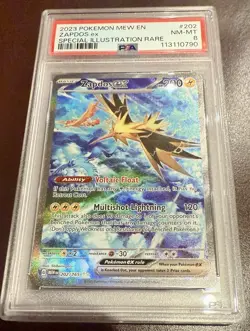 ZAPDOS EX 202/165 PSA 8 POKEMON TCG 151 SPECIAL ILLUSTRATION RARE HOLO ENGLISH - Image 1