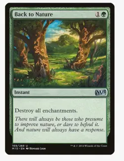 Back to Nature #169 M15 Magic Card In Protective Sleeve - Image 1