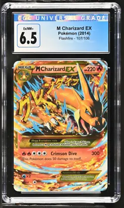 CGC Graded 6.5 M Charizard EX 107/106 Flashfire Holo Pokemon Card - Image 3