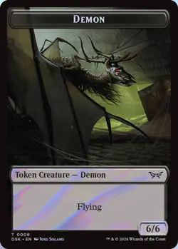 Demon // Manifest Double-Sided Token MTG DSK 9//18 Token NM Foil - Image 3