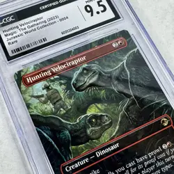 2023 Magic Hunting Velociraptor 004 Jurassic World Borderless Graded CGC 9.5 M+ - Image 4