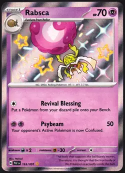 Rabsca 163/091 Baby Shiny Paldean Fates Rare Holo Pokemon TCG Card NM - Image 1