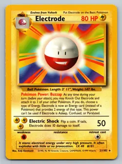 ELECTRODE - 21/102 - Base Set - Pokemon Card - LP - Image 1