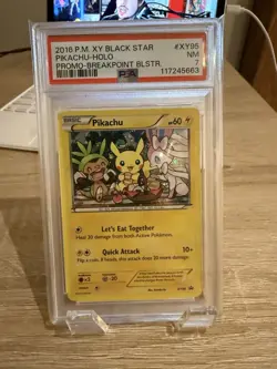 2016 Pokemon XY Black Star Promo Pikachu Breakpoint Blister XY95 PSA 7 - Image 1