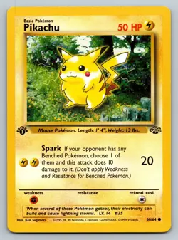 Pikachu - 60/64 Jungle 1st Edition Common Pokemon - NM - Image 1