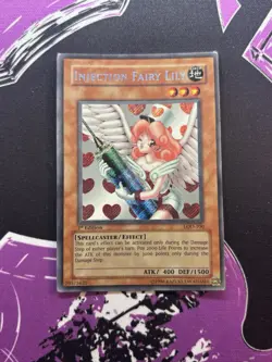Yugioh Injection Fairy Lily LOD-100 Secret Rare 1st Edition Legacy of Darkness - Image 1