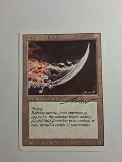 Magic The Gathering MTG Revised Edition "Dancing Scimitar" LP AUTOGRAPHED  - Image 1