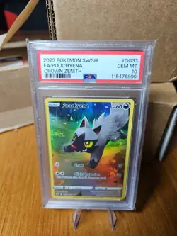 Pokemon PSA 10 GEM MT Poochyena GG33/GG70 Crown Zenith Holo FA 2023 S#4165 - Image 3