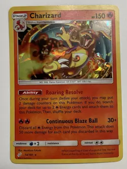 Charizard (SM Team Up) 014/181 Holo 2019 Pokemon TCG Card Near Mint + Token - Image 1