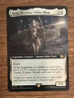 Magic The Gathering FF ROSA, RESOLUTE WHITE MAGE Extended Art FOIL Card R 0431 - Image 2