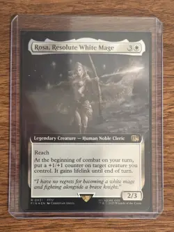 Magic The Gathering FF ROSA, RESOLUTE WHITE MAGE Extended Art FOIL Card R 0431 - Image 4