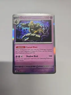 PokÃ©mon TCG Prismatic Evolutions Dusknoir Masterball Reverse Holo Card 037/131 - Image 1