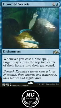 Drowned Secrets MTG NM GRN Rare Enchantment Blue Fast Tracked Shipping - Image 3