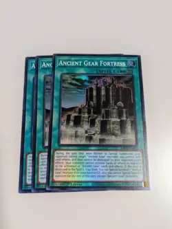 3x Ancient Gear Fortress 1st Edition Super Rare RA03-EN062 Yu-Gi-Oh! - Image 1