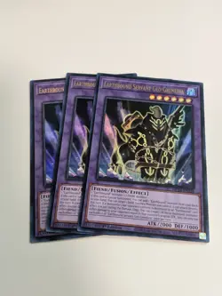 Yugioh! 3x Earthbound Servant Geo Gremlina MP24-EN238 Ultra Rare 1st Ed NM - Image 1