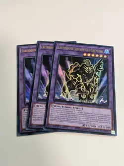 Yugioh! 3x Earthbound Servant Geo Gremlina MP24-EN238 Ultra Rare 1st Ed NM - Image 2