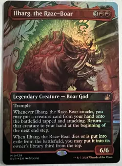 Ilharg, the Raze-Boar Anime Borderless Ravnica Remastered Foil #429 - Image 1