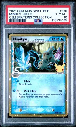 Mimikyu SWSH136 (Delta Species) - Pokemon Celebrations Promo - PSA 10 - Image 1