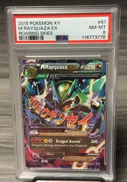 2015 Pokemon XY Roaring Skies M Rayquaza EX Full Art 61/108 PSA 8 - Image 1