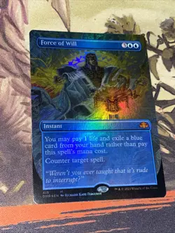 Force Of Will X1 Mtg Dominaria Remastered Nm Borderless Foil - Image 3