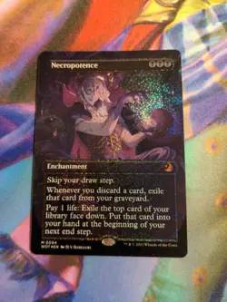 Necropotence Anime Borderless Confetti Foil Wilds of Eldraine NM MTG - Image 1