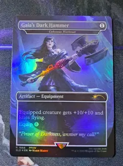 Gaia's Dark Hammer - FOIL MTG Final Fantasy Secret Lair Weapons - IN HAND - Image 1
