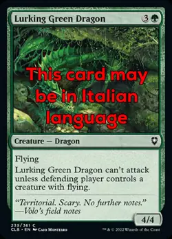 MTG 4x LURKING GREEN DRAGON EXC - GREEN DRAGON LURKING 239 - CLB - MAGIC - Image 2