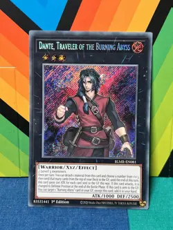 Yugioh Dante, Traveler of the Burning Abyss Secret Rare BLMR-EN081 1st NM - Image 1