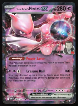 Team Rocket's Mewtwo ex 081/182 Destined Rivals Double Rare NM Pokemon Card - Image 1