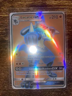 Pokemon Lucario GX Full Art Holo Card 122/131 Sm-Forbidden Light - Image 2