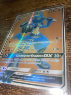 Pokemon Lucario GX Full Art Holo Card 122/131 Sm-Forbidden Light - Image 3