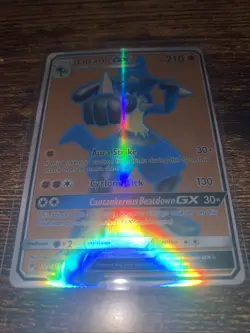 Pokemon Lucario GX Full Art Holo Card 122/131 Sm-Forbidden Light - Image 5