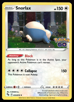 Snorlax 055/078 Pokemon Go Cosmos Holo Rare with Swirl Near Mint Pokemon Card - Image 4