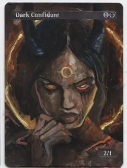 Dark confidant ALTERED ART MTG Rare MAGIC Hand Painted Commander - Image 1