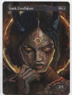 Dark confidant ALTERED ART MTG Rare MAGIC Hand Painted Commander - Image 2