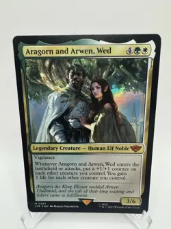 MTG LOTR Tales of Middle Earth Aragorn and Arwen, Wed Mythic FOIL NM/M PackFresh - Image 1