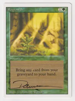 Signed Regrowth LP Revised Edition Artist Dameon Willich 1994 MTG Magic Vintage! - Image 4