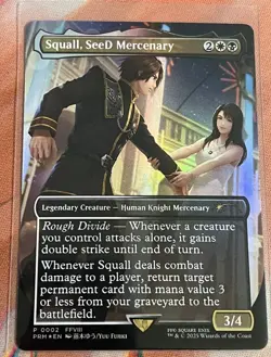 Squall, SeeD Mercenary Standard Showdown Promo Borderless FOIL Final Fantasy MTG - Image 1