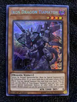 Yu-Gi-Oh! Iron Dragon Tiamaton MP19-EN016 Prismatic Secret Rare 1st Edition NM/M - Image 3