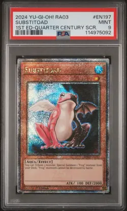 2024 Yugioh! Substitoad (RA03-EN197) 1st ed. Quarter Century Secret Rare PSA 9! - Image 7