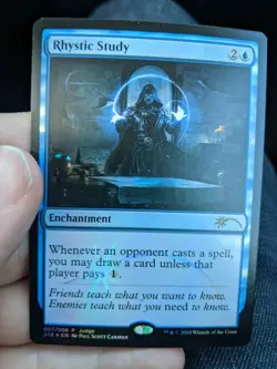 1x Rhystic Study Judge Foil NM MTG Commander Blue Staple x1 - Image 1