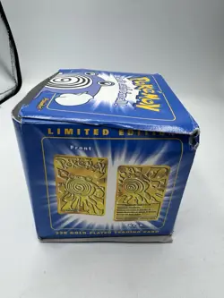 Vintage 1999 Pokemon Poliwhirl 23K Gold Plated Trading Card Pokeball Set Nintend - Image 4