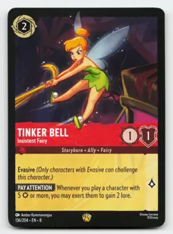 Tinker Bell Insistent Fairy 136/204 Reign of Jafar Lorcana Card - Image 1