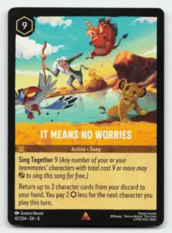 It Means No Worries 42/204 Rare Reign of Jafar Lorcana Card - Image 1
