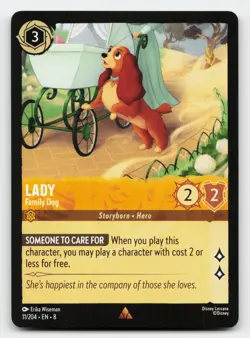 Lady Family Dog 11/204 Rare Reign of Jafar Lorcana Card - Image 1